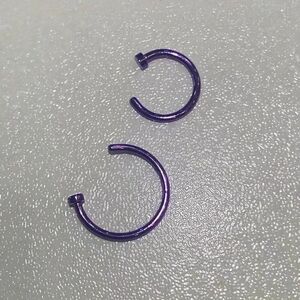Purple Stainless Steel C-Shaped Nose Stud 1.0*10MM